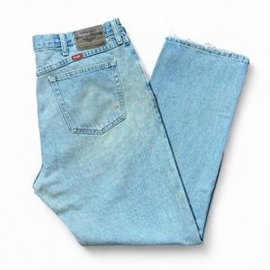 Vintage Y2K Distressed Wrangler Light Blue Wash Denim Jeans 38x30"